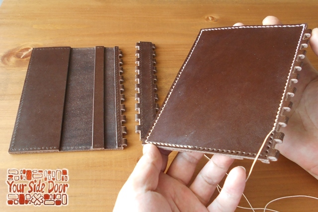 蝶番のレザーブックカバー Brown 5