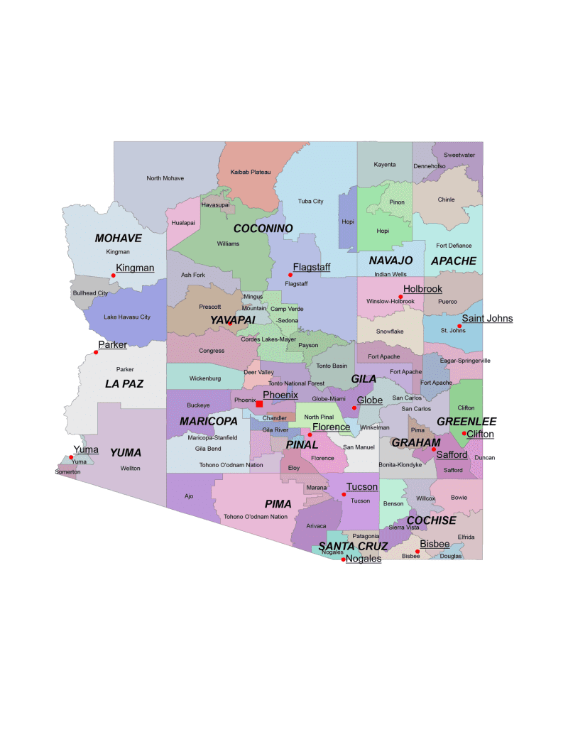 Arizona Map With Counties Arizona County And Communities Map 800x1055 .webp