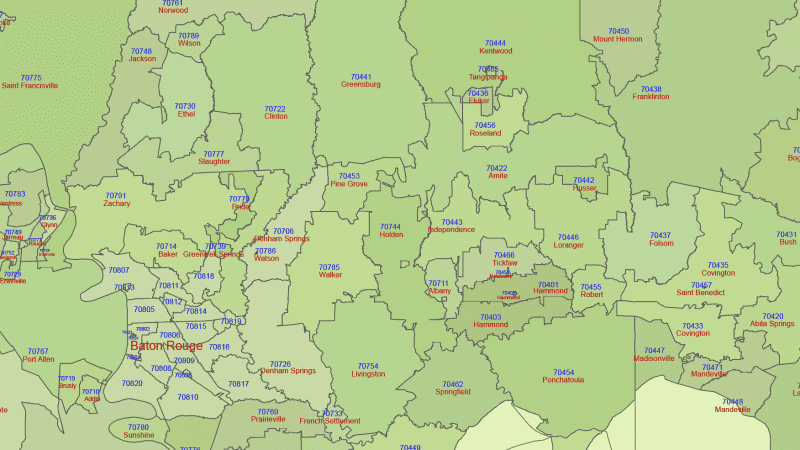 Louisiana ZIP Code Map With Cities Your Vector Maps Com Louisiana City Zip Code Details 800x450 .webp