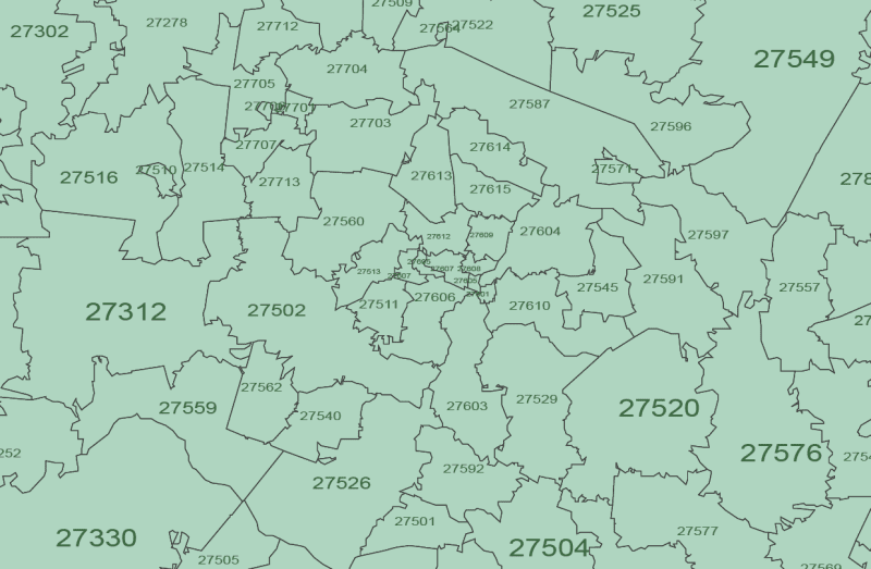 North Carolina ZIP Code Map Basic Your Vector Maps Com NC Basic Detail1 800x523 .webp