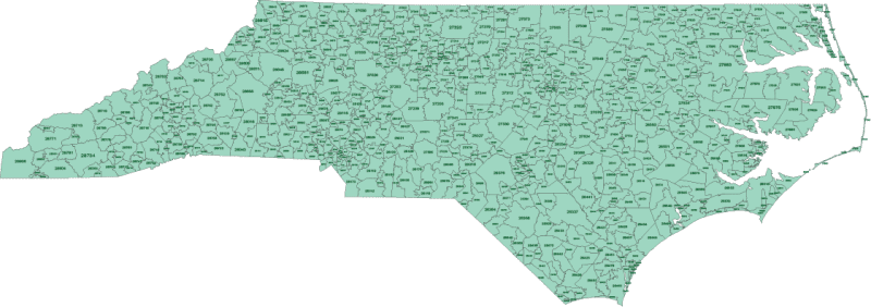 North Carolina ZIP Code Map Basic Your Vector Maps Com North Carolina Zip Code Map Basic 800x282 .webp