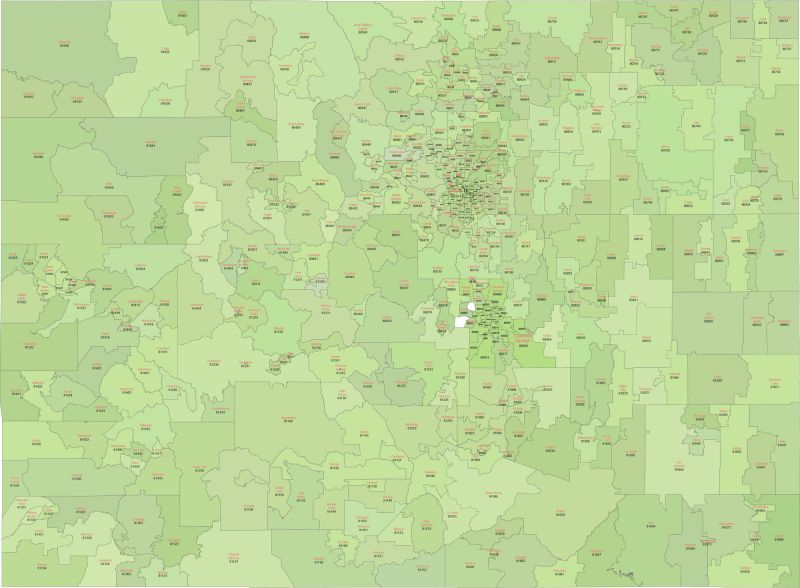 Colorado Zip Code Map Basic Your Vector Maps Com - Creative Retina Colorful Arts | Free Download