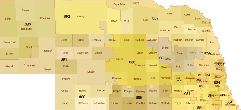 Nebraska Zip Code Map With Cities Your Vector Maps Com - Nature Image Collection - Mobile Quality