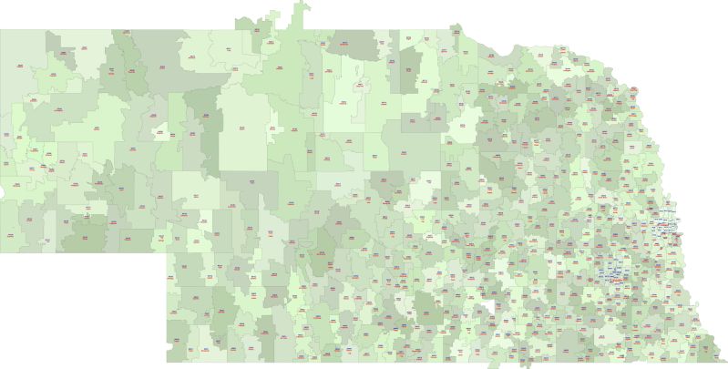 Nebraska Zip Code Map Basic Your Vector Maps Com - Premium Ocean Background Gallery - Ultra HD