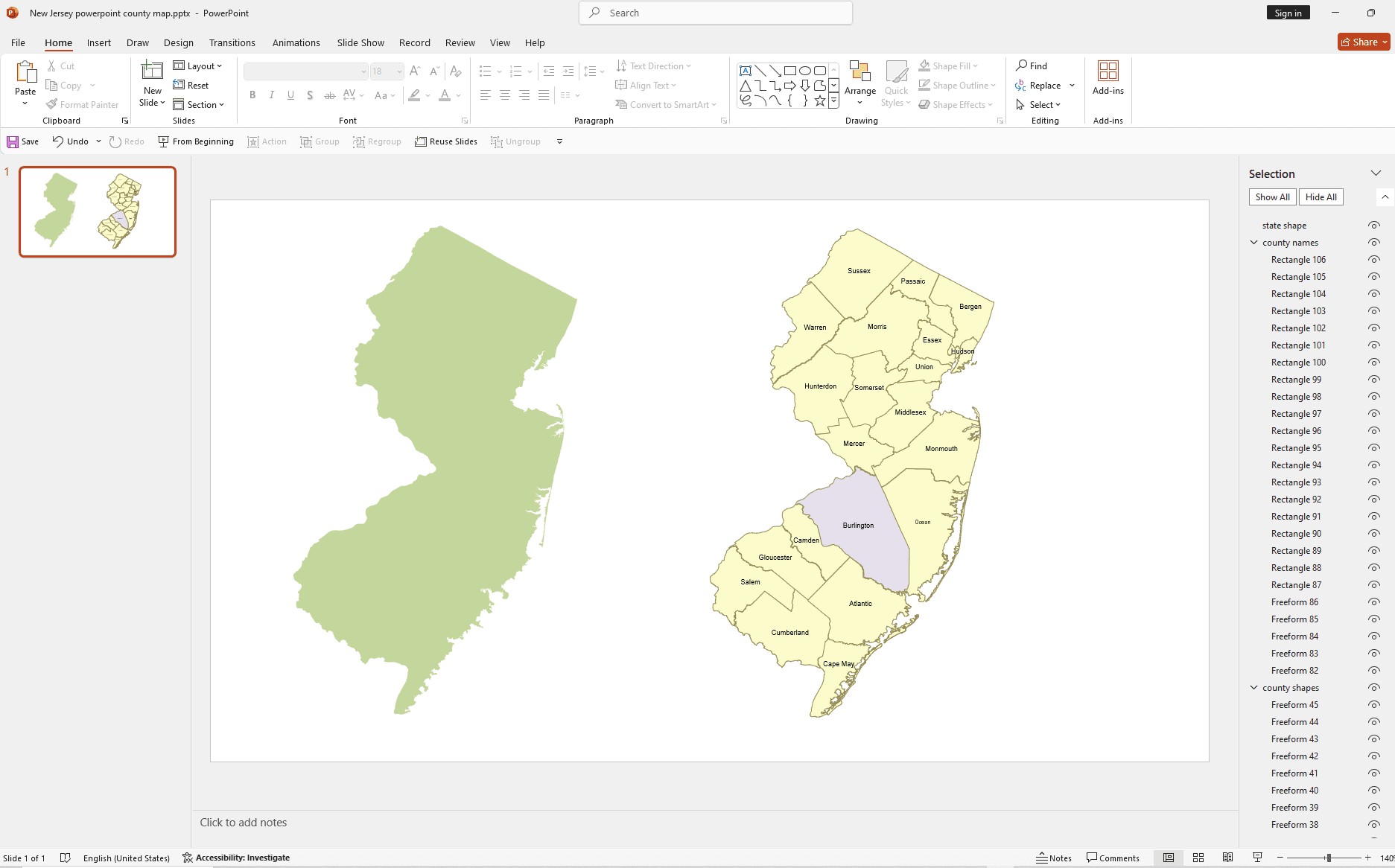 New Jersey Powerpoint Map Your Vector Maps Com New Jersey Powerpoint Map 
