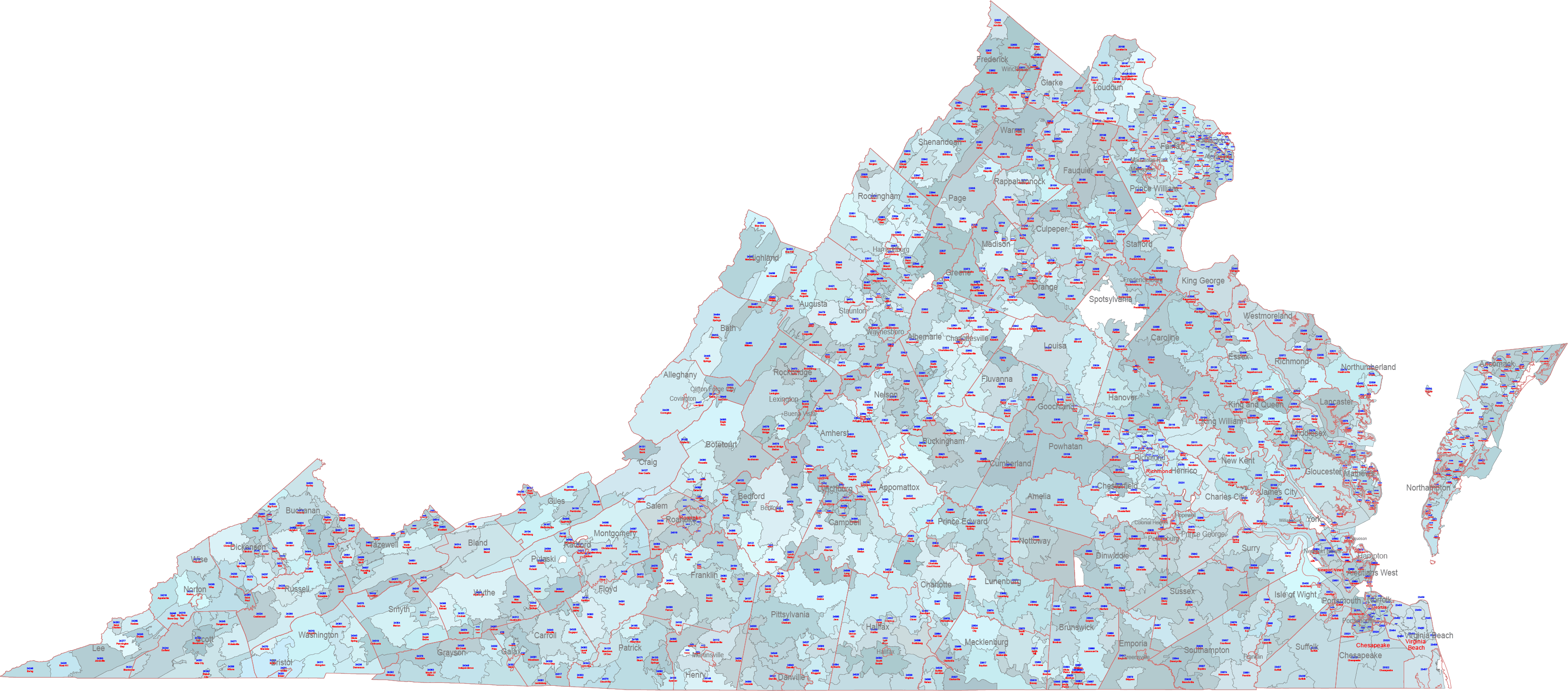 Virginia Zip Code Map Va Zip Code For Alexandria Va Virginia Zip Code City County Map 