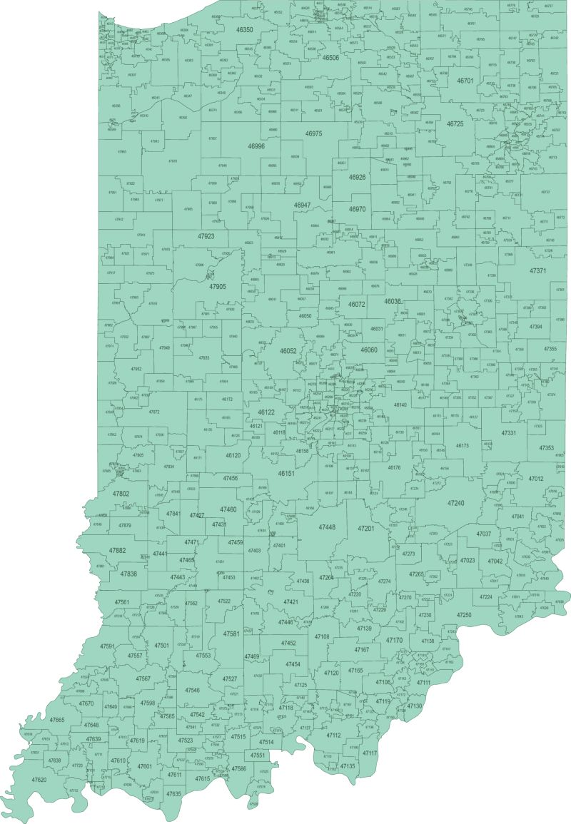 Indiana Zip Code Map Us Map Guide - Landscape Photo Collection - HD Quality