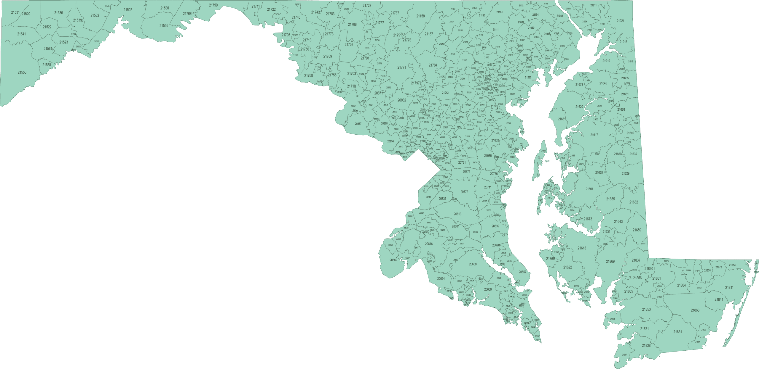 Maryland Zip Code Map Pdf Listing Of All Zip Codes In The State Of Maryland Zip Code Map Basic Scaled 
