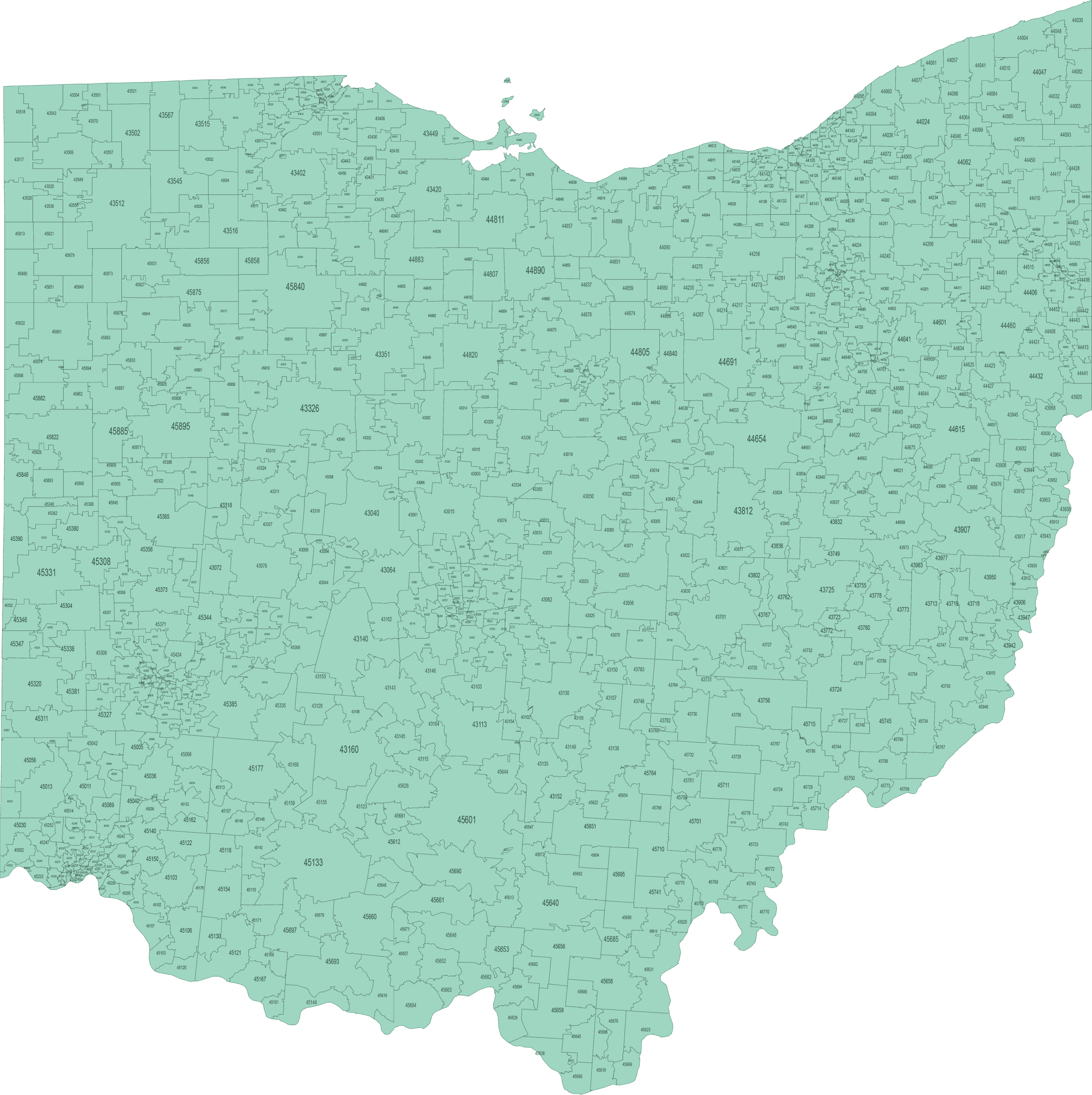 Ohio Zip Code Maps Free Ohio Zip Code Maps Ohio Zip Code Schematic Scaled 