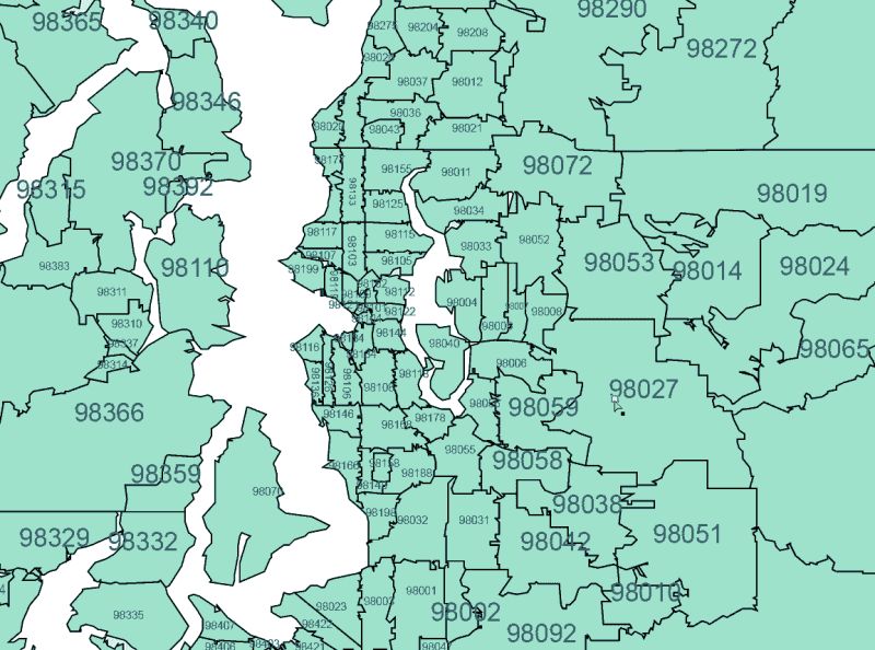 Washington Zip Code Map With Cities Your Vector Maps Com - Best Colorful Images in Full HD