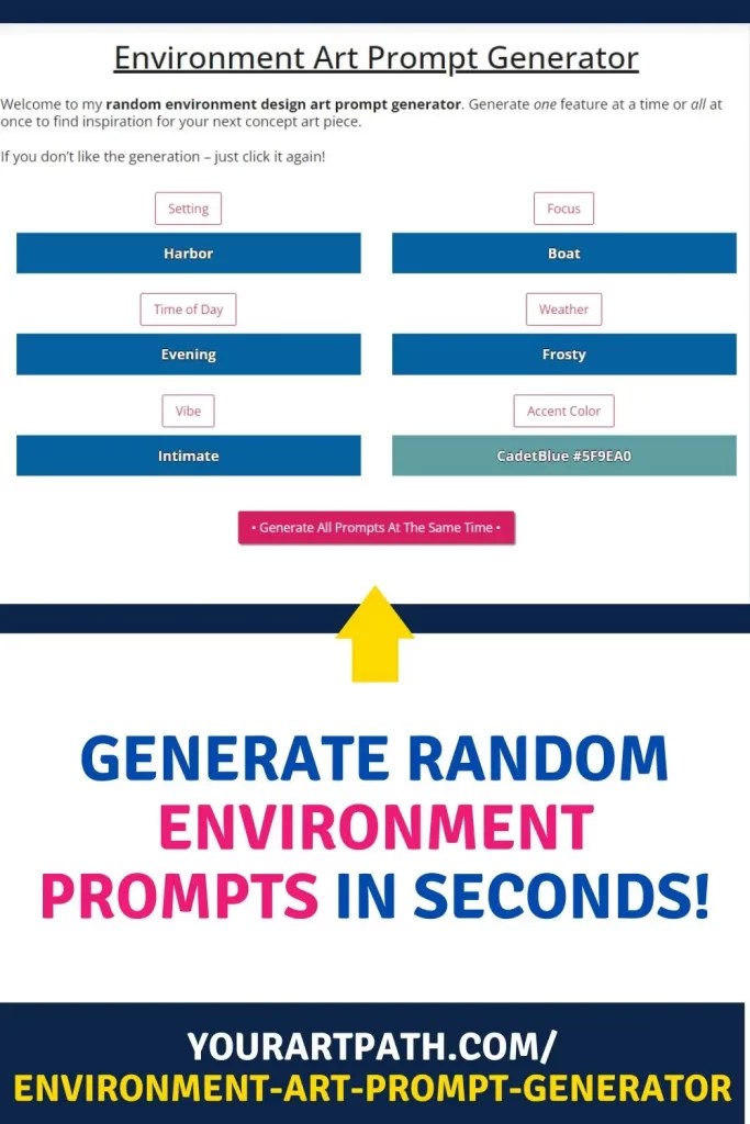 Environment art prompt generator