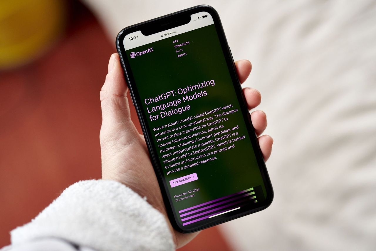 Person holding phone with the ChatGPT APP open