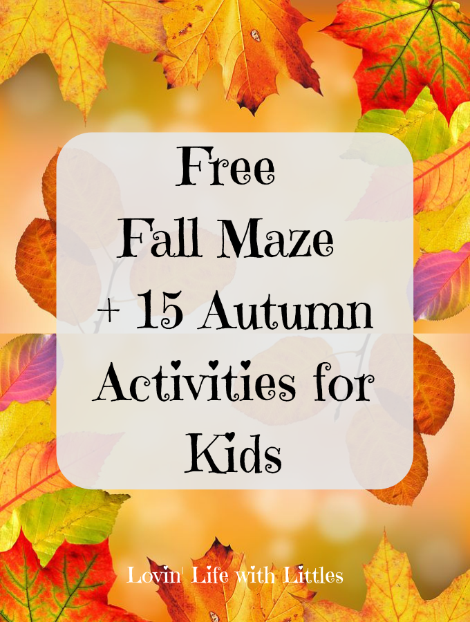 Click through for a free fall maze, plus 15 fun autumn activities for kids. These simple ideas will help you make this a season of memories with your kids. #fallmaze #freefallmaze #autumnmaze #fallactivitiesforkids #autumnactivitiesforkids #parenting #freeprintables #preschoolactivities #fallpreschoolideas #autumnpreschoolideas From www.lovinlifewithlittles.com