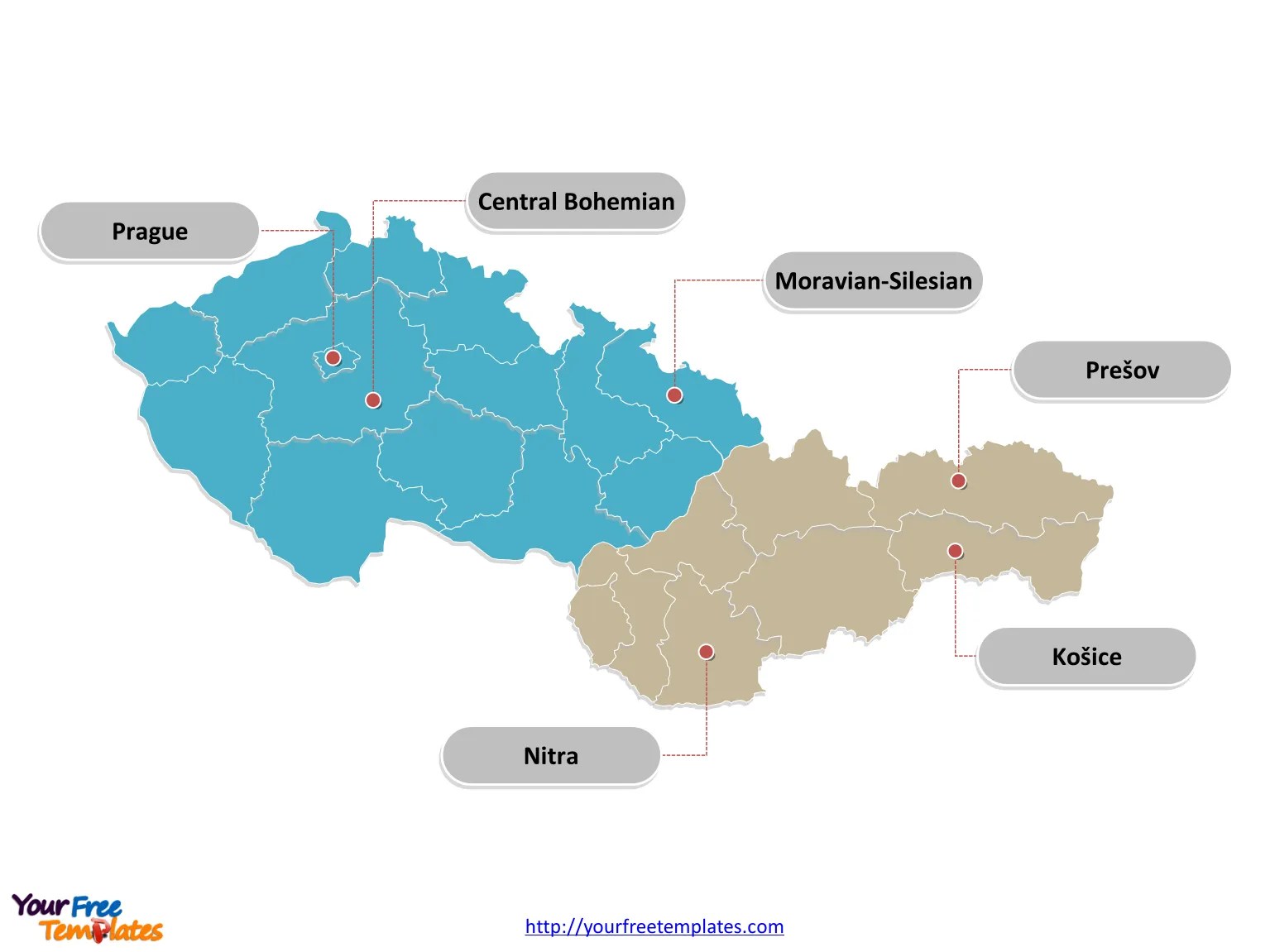 Czech Republic Slovakia Czech Slovakia Political Map 