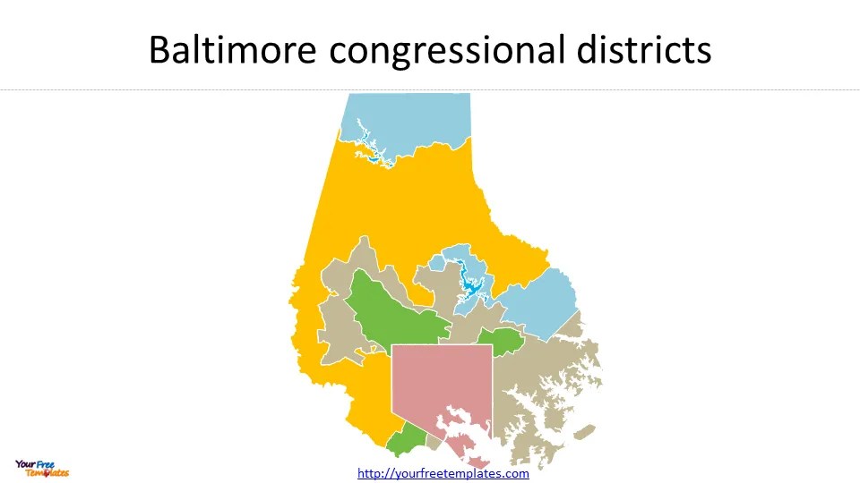 US Maryland Baltimore Map Free Powerpoint Template.