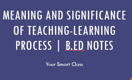 Meaning and Significance of Teaching-Learning Process | B.Ed Notes