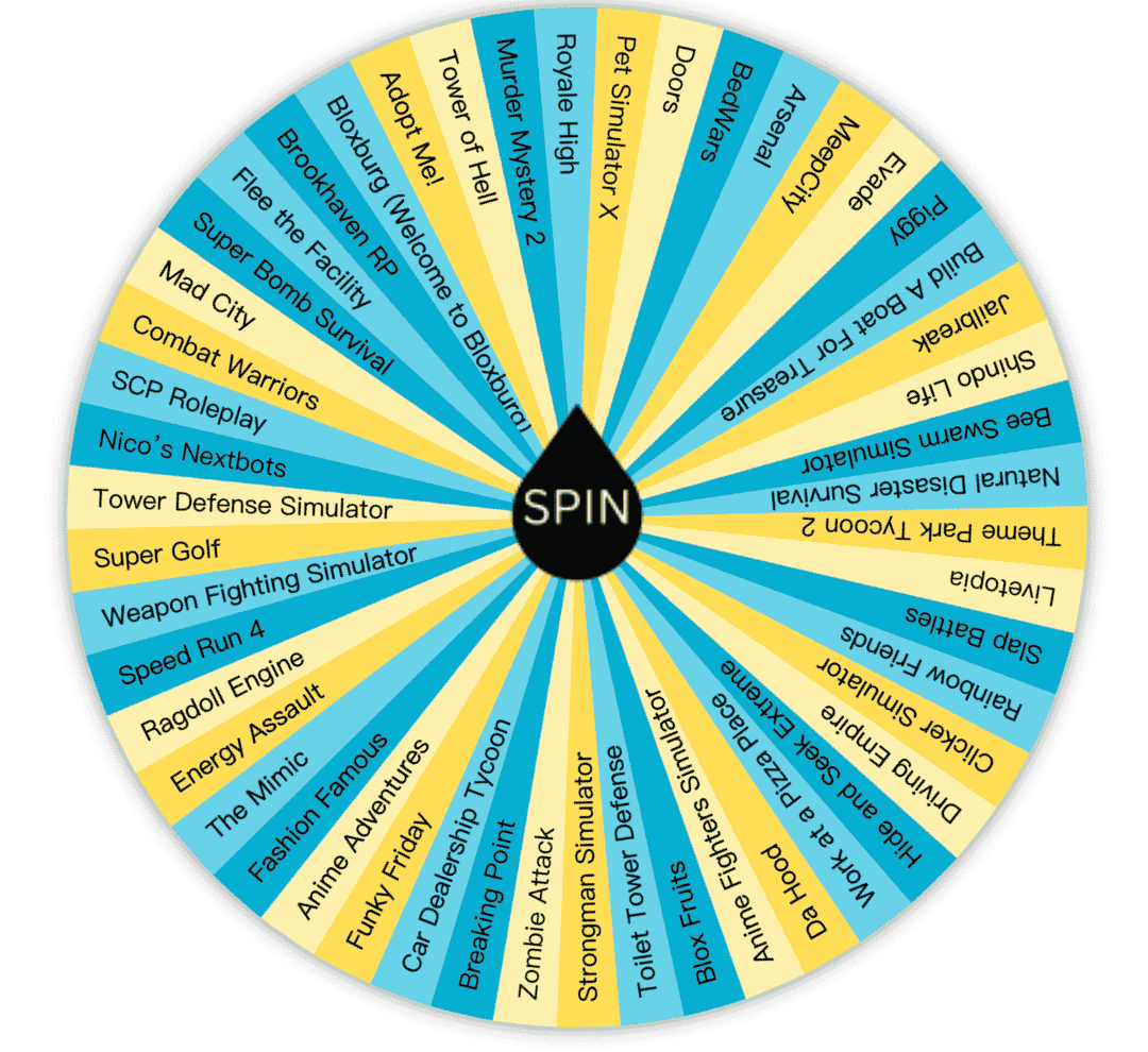 Roblox Wheel In 2026 Spin The Wheel For Games Random Picker Roblox Game Wheel 