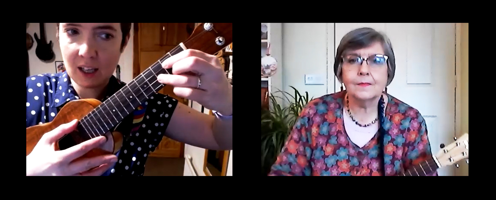 Online ukulele lesson using Zoom