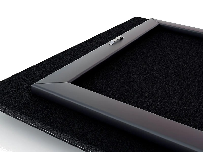 Float mount hardware pre-attached to the back of a metal print