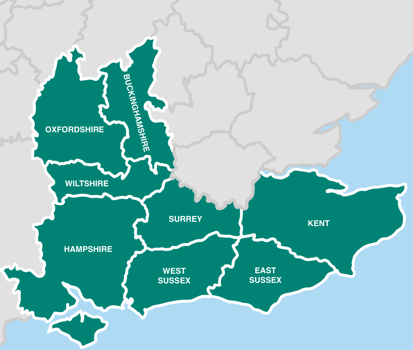 South East Counties Map South East Map 