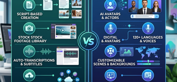 Comparison of Pictory and Synthesia AI video tools with features and best uses