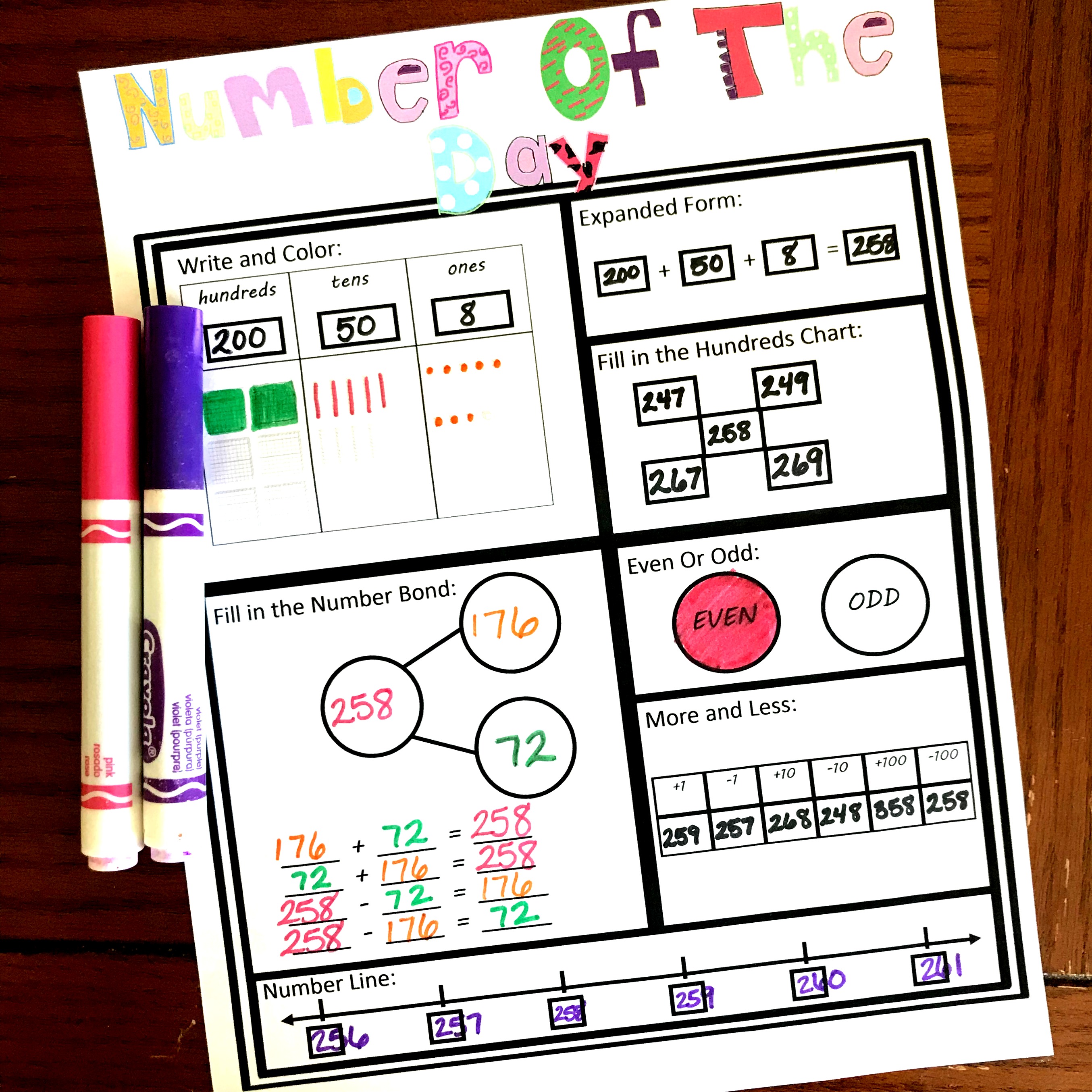 One Groovy and FREE Number of the Day Worksheet With Regard To Number Of The Day Worksheet