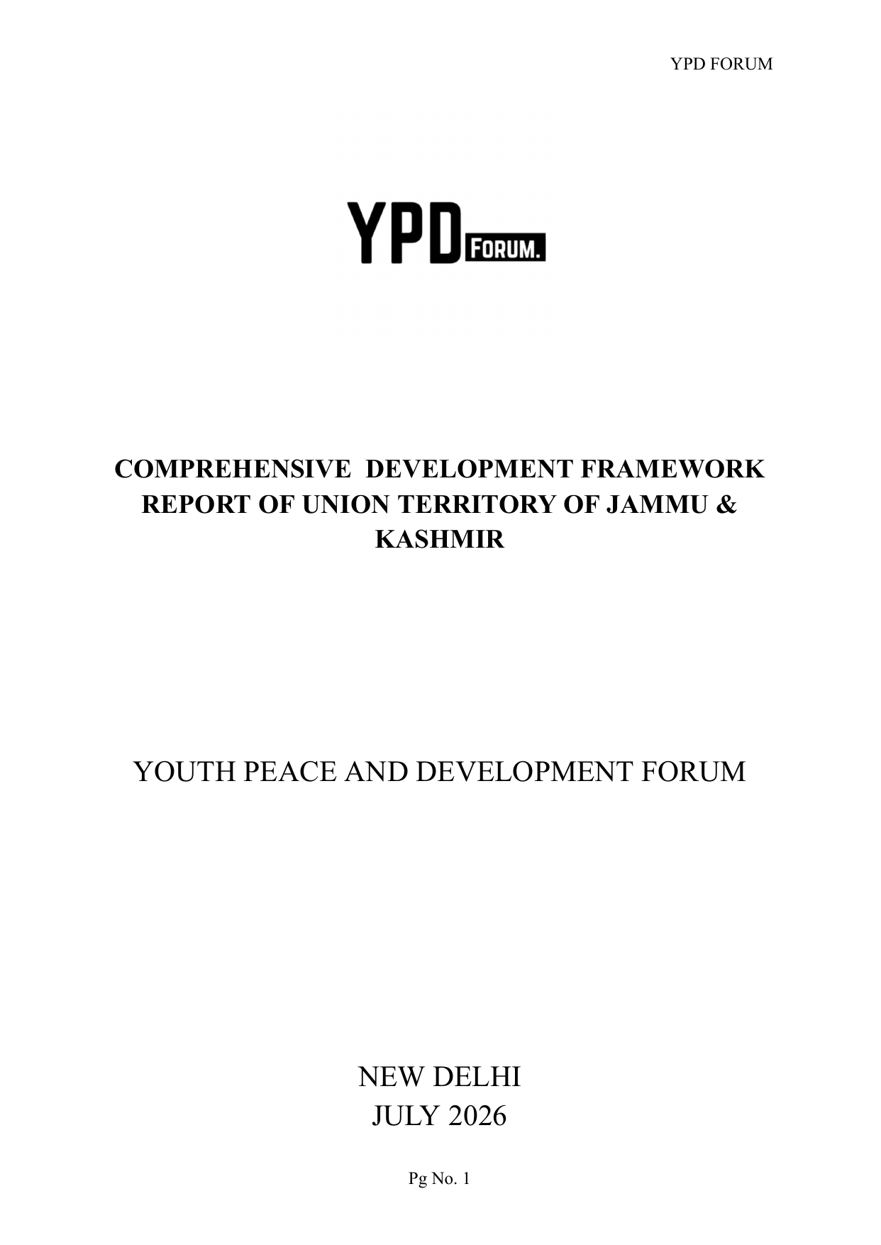 Jammu and Kashmir Development Framework Report