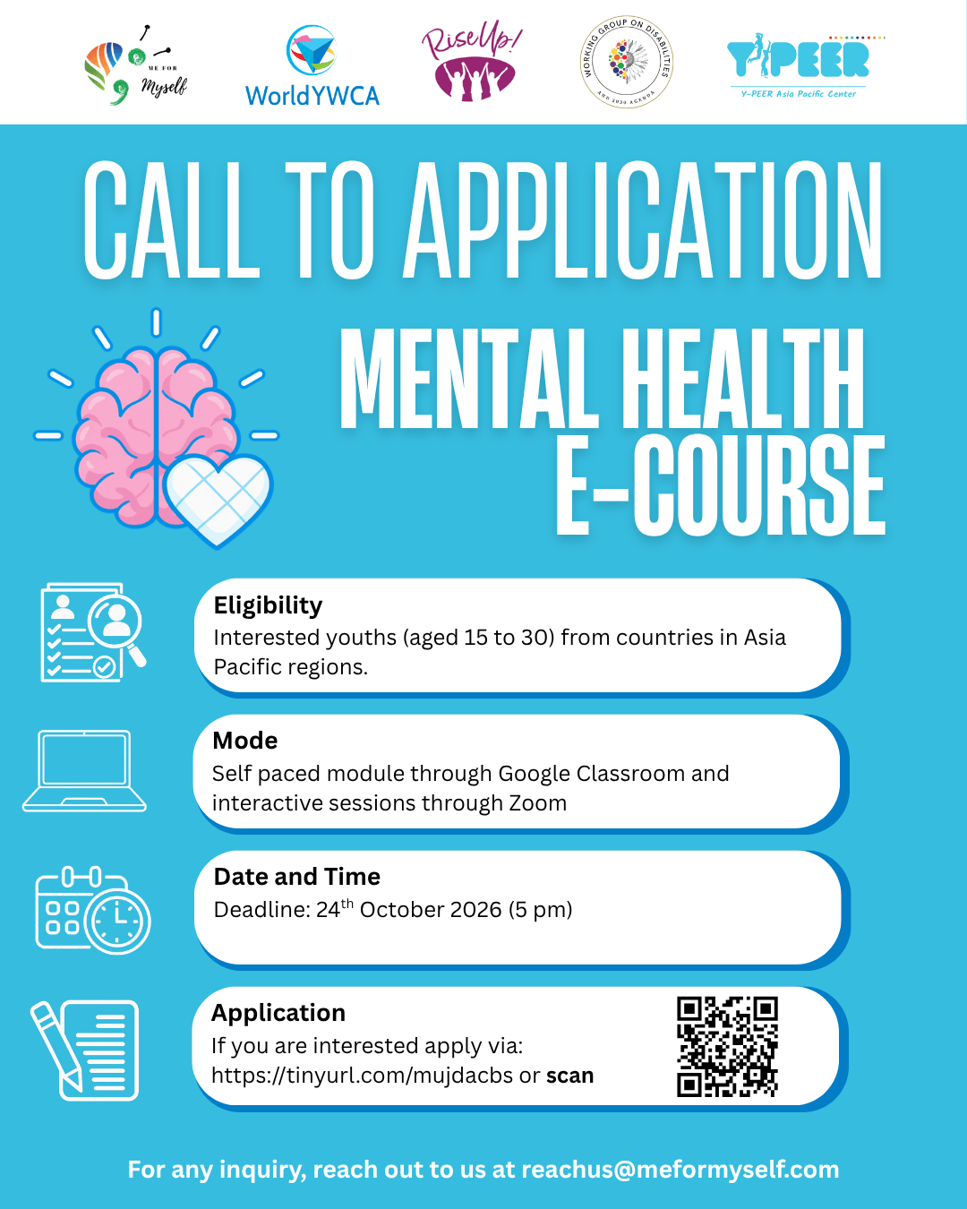 Call for Applications: M4M x YWCA x Y-PEER Mental Health E-Course​