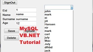MySQL VB.NET Tutorial 9 : How to Link Combobox with Database values