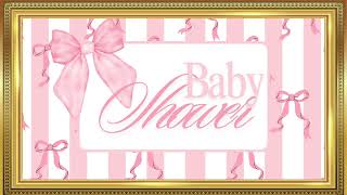 Elegant Coquette Baby Shower Screensaver with Pink Bows and Relaxing Music