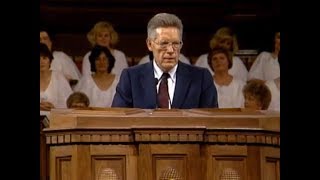 I Believe in Christ with Bruce R McConkie speaking the lyrics