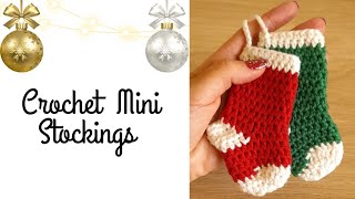 How to Crochet Mini Christmas Stockings | Quick & Easy Tutorial