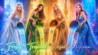 Four Climate Girls in Real Life! Tropical, Frosty, Ocean and Desert Girl