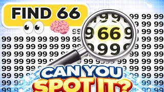 🧠🔥CAN YOU SOLVE THIS TRICKY PUZZLE? 🔥 FIND 66 IN 5 SECONDS 😳 Only 1% Can Spot It!
