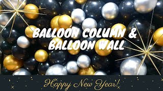 Black and Gold Party Backdrop | Balloon Wall without Stand | Decoration Ideas