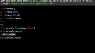 Learn Swift: Classes are reference types (Chapter 14 Lesson 3)