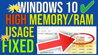 How To Fix High Memory/RAM Usage In Windows 10 | Fix in 30 seconds Tutorial