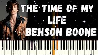 Benson Boone - The Time Of My Life - Piano Tutorial (with lyrics)