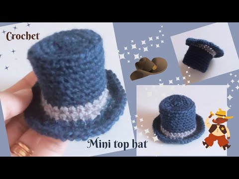 Crochet Mini Hat 🎩🎩|| Crochet Top hat 🎩 tutorial || Simple pattern