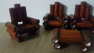 Art and craft- tiny wooden sofa set made by empty silk thread spools-best out of waste-thread rolls