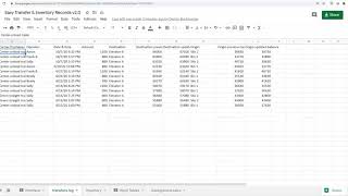 Easy, Spreadsheet Style Transfer Records and Inventory Tracking