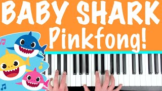 BABY SHARK - Pinkfong! Slow Easy Piano Tutorial