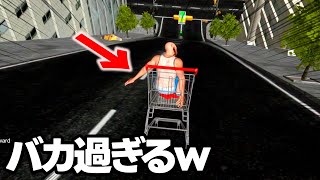 ショッピングカートに乗って坂道を全力で下ってみた結果ｗ【cart racer 】#バカゲー実況 