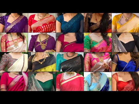 Sweetheart Neck Blouse Front Designs😍|Simple Sweetheart Neckline Blouse Designs For Silk Sarees ❤️|