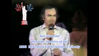 Neil Diamond sings America at the Statue of Liberty Dedication 1986