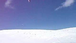 A Nice Downloop Landing Snowkiting Near Bondurant Wyoming