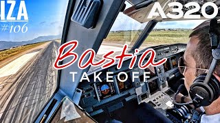 A320 BIA 🇫🇷 Bastia | TAKEOFF 34 | 4K Cockpit View | ATC & Crew Communications [RE UPLOAD]