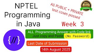 NPTEL Programming in Java week 3 all 5 programming assignment answer with code link