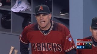 ARI@LAD: Tempers flare after Dodgers' batters hit