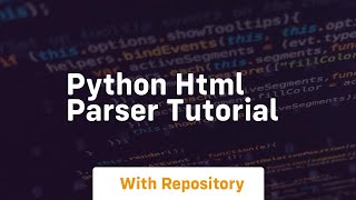 python html parser tutorial